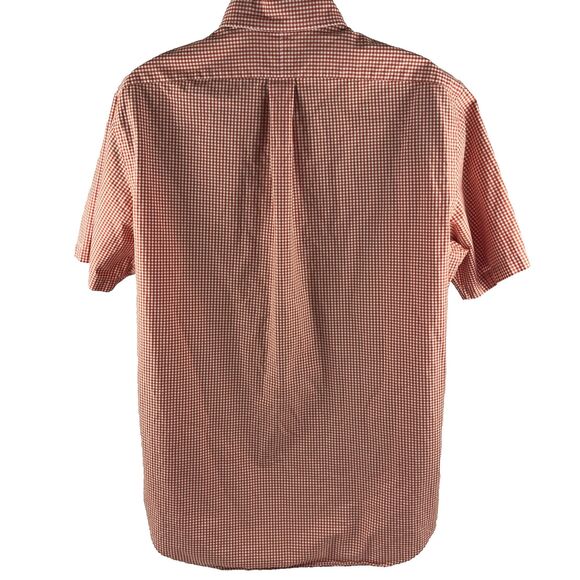 Mens Ralph Lauren Short Sleeve Button Down Shirt Size XL Gingham Check Orange - Picture 7 of 7